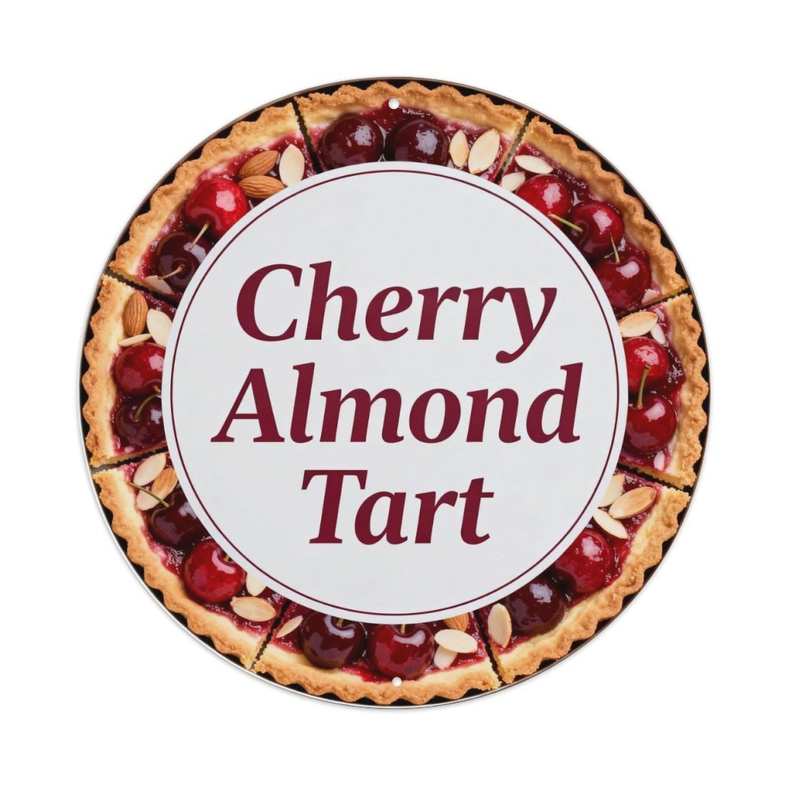 Cherry Almond Tart Metal Tin Sign Plaque