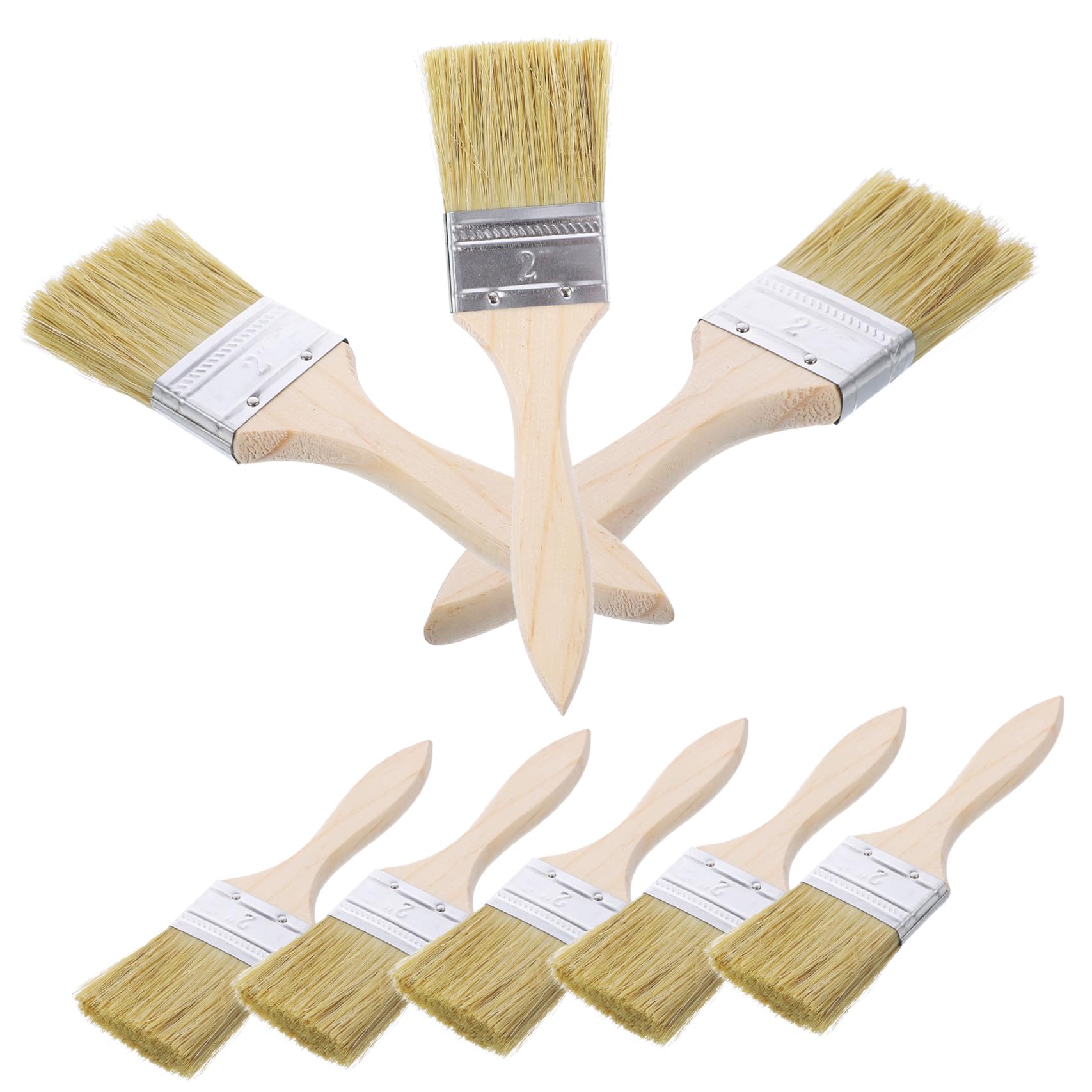 Operitacx 23 Stück Holzgriff Malpinsel für Wände und Möbel mit Naturborsten Kratzfeste Pinsel für Malerei Basteln und Handwerk Zufällige Farbe