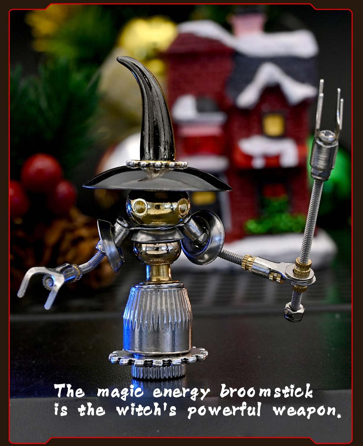 Puzzle in metallo 3D per adulti, scatola cieca natalizia Steampunk Mecha, 7 robot, Natale a sorpresa 2024, oltre 500 pezzi