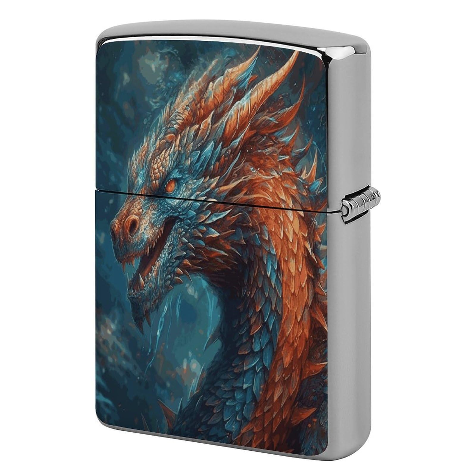 Fodpand Style Dragon Art Metal Lighter Case Cover Lighter Sleeve