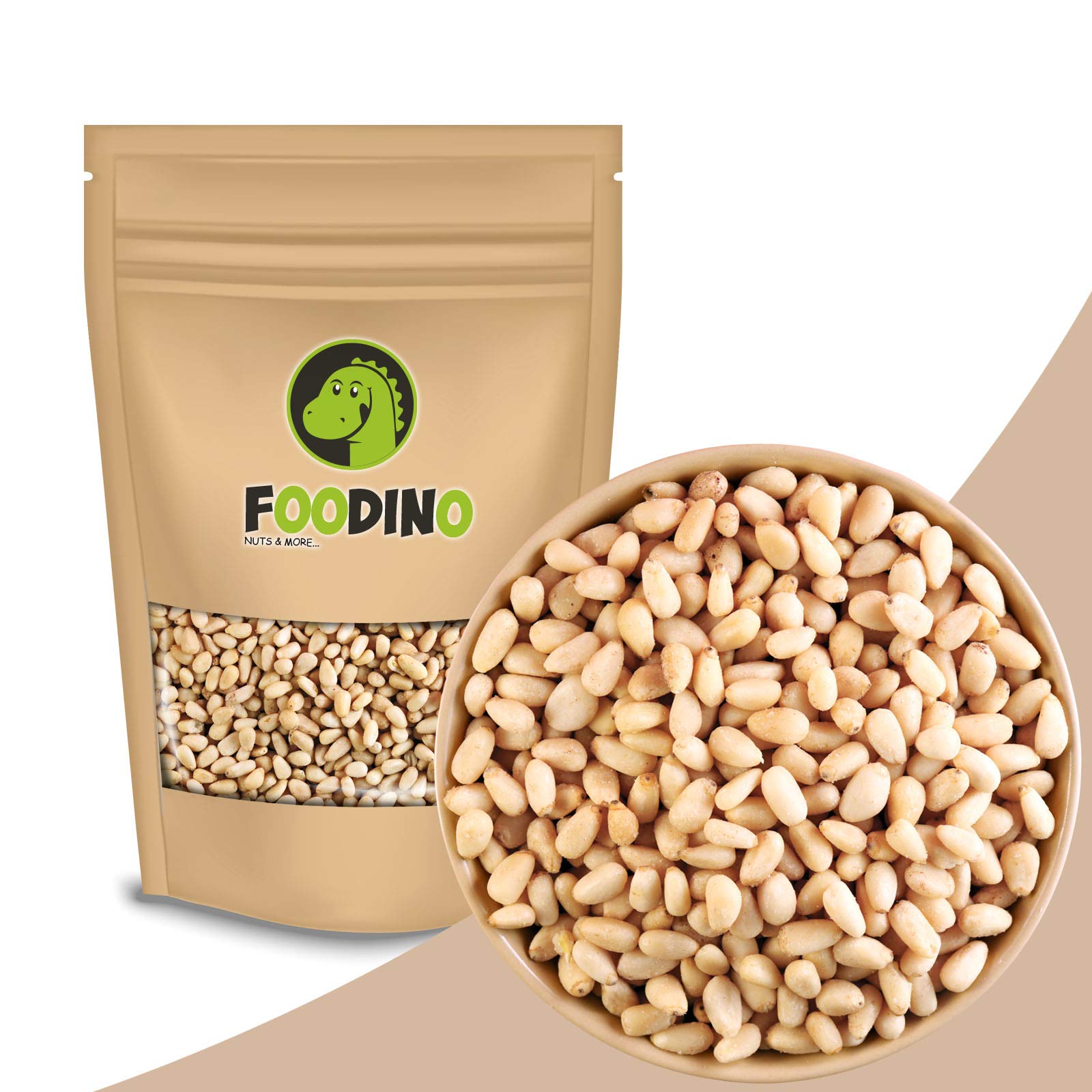 Pinienkerne naturbelassen ungeröstet ungesalzen roh Pinien Kerne ganz ungeschwefelt geschält ohne Haut 100% Natural 500g - 5kg wiederverschließbar Premium Qualität FOODINO (1kg)