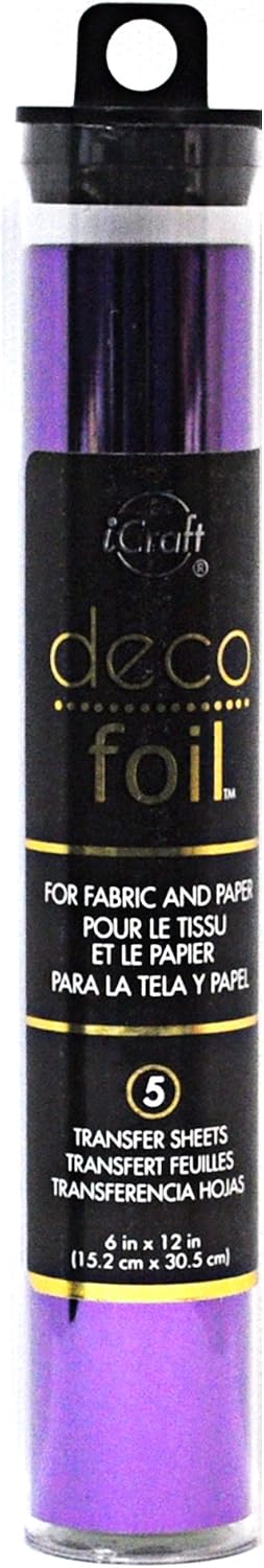 Deco Foil, 5 Transfer Sheets, 6" x 12", Purple