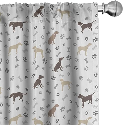 Miniatura 14 de Ambesonne Cortinas retro para ventana, diseño hipster alegre, cámaras de fotos analógicas antiguas, equipo de película estilo garabato, decoración