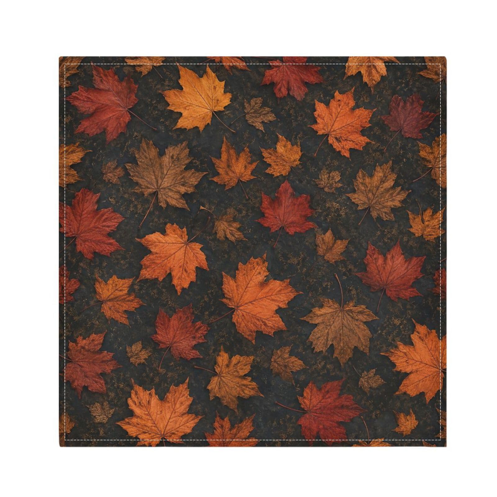 Ttgoth Maple Leaves Cloth Napkin Set of 4 Washable & Reusable Dinner Napkins for Dining Table, Banquets, Wedding, Party, 50x50 cm