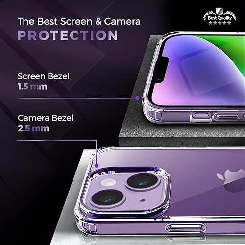 Miniatura 3 de MOTIVE Funda para iPhone 14 con clip para cinturón, a prueba de golpes y funda delgada con clip, no amarillenta para Apple  Transparente