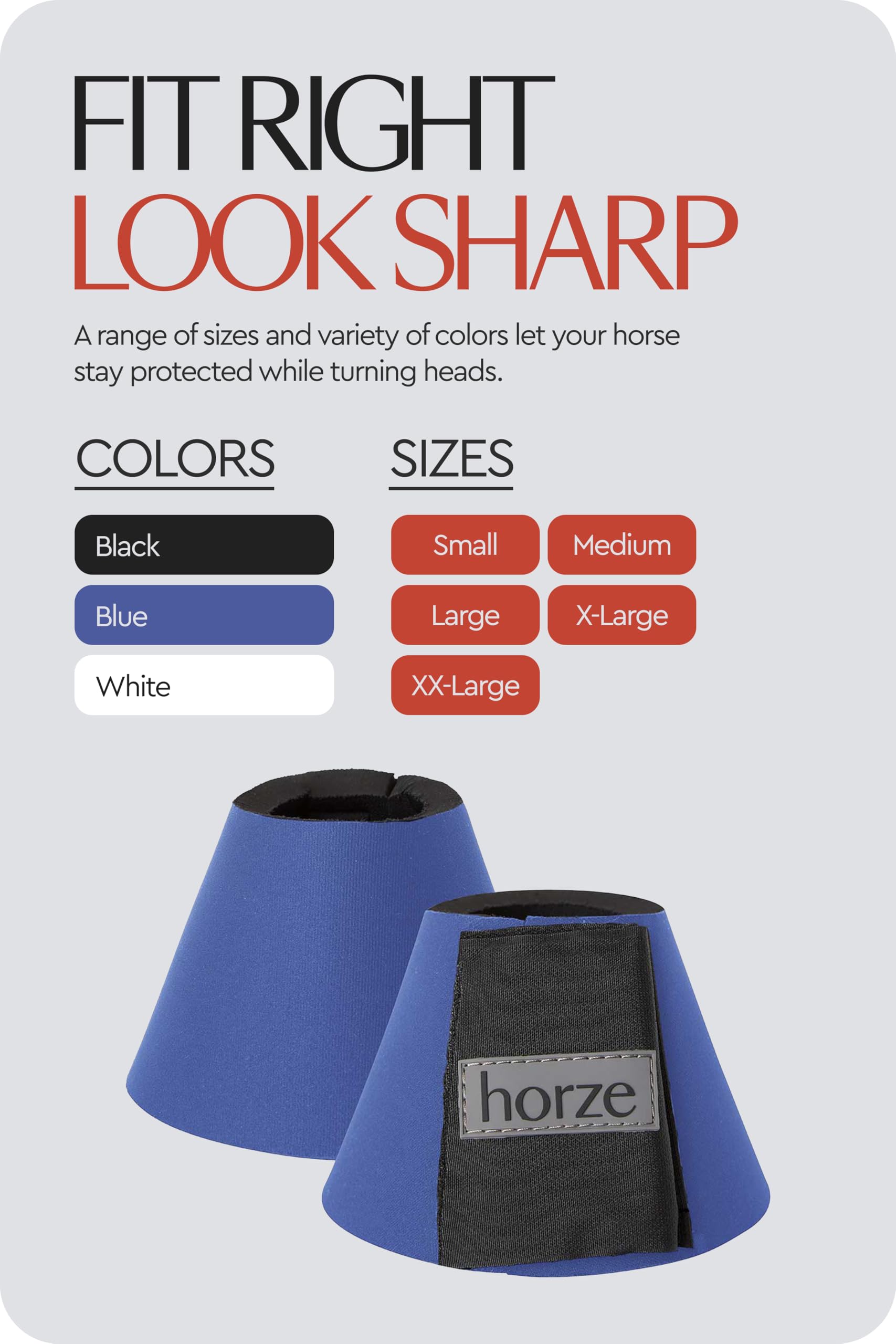 HORZE Paraglomi ProBell Overreach, Blu, XXL