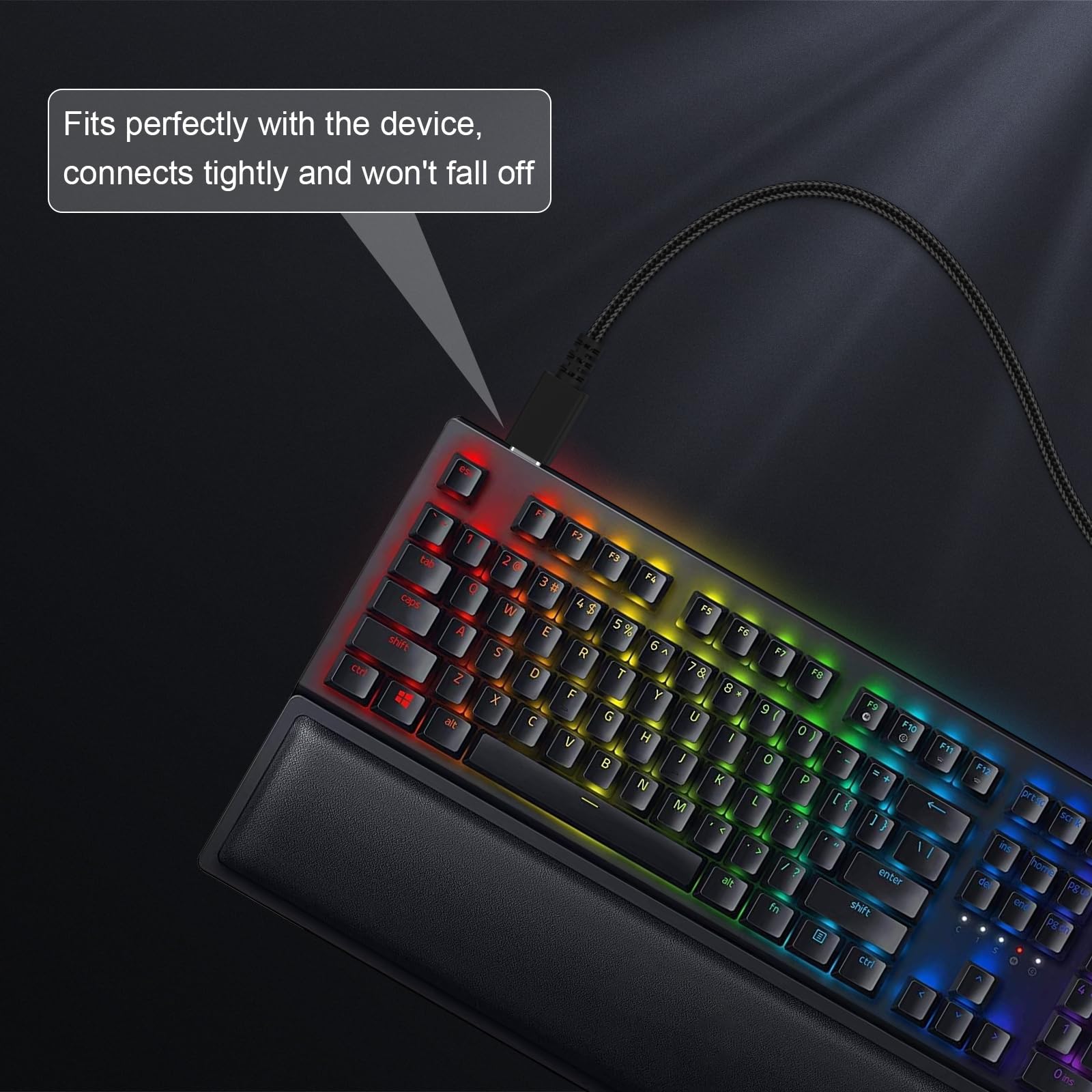 USB-Daten-Ladekabel, kompatibel mit Razer Wolverine V2 Chroma Wired Gaming Pro Controller/BlackWidow V3 Pro/Deathstalker V2 Pro, Ducky One 2 Mini/One 2 Pro Mini Mechanical Keyboard