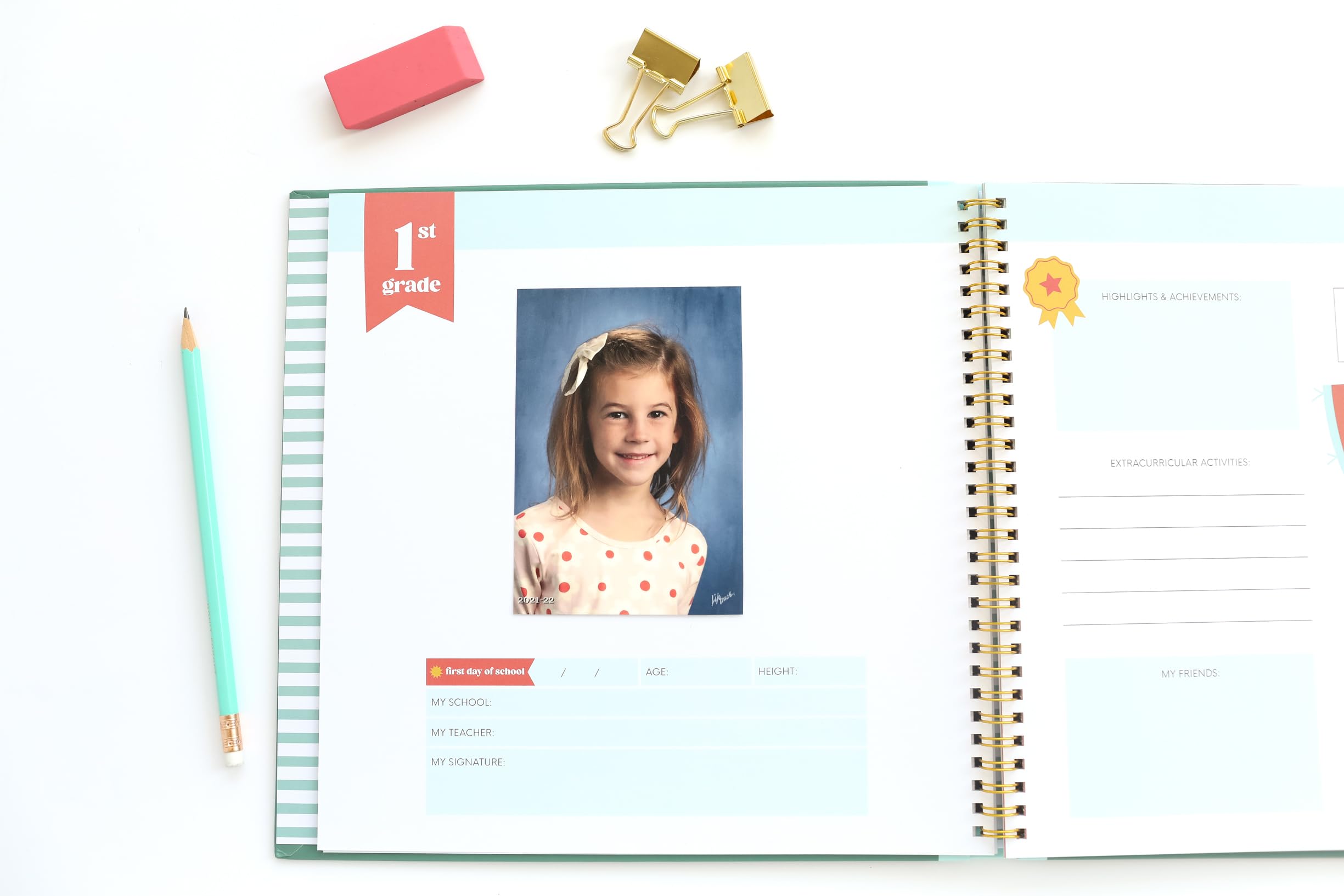 The School Memory Book: A Timeless School Years Memory Book for Preschool - 12th Grade Memories, Keepsakes and Cherished Moments (Storage Pocket Included) - Image 5