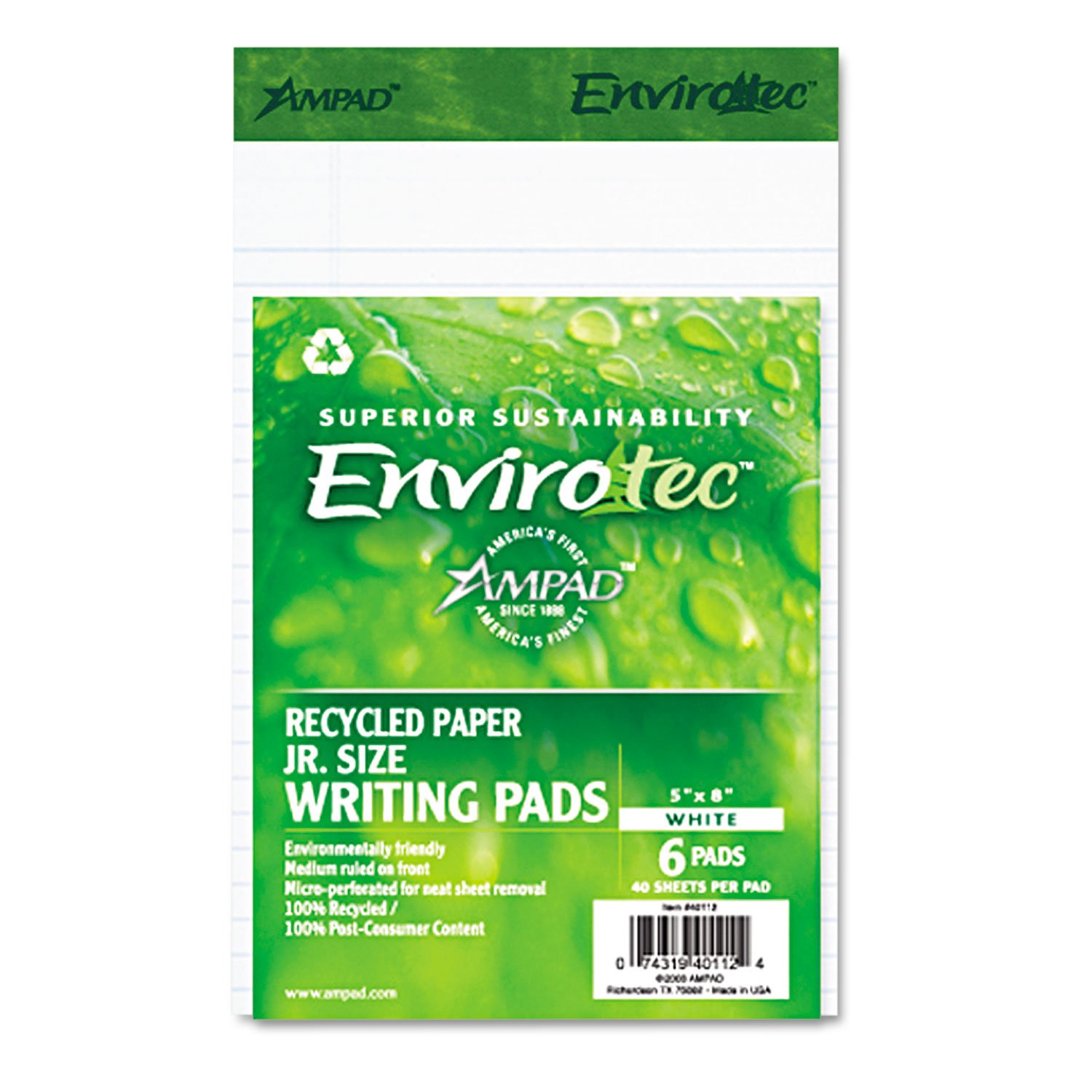 Earthwise - Ampad - 6 count - 40 sheet 