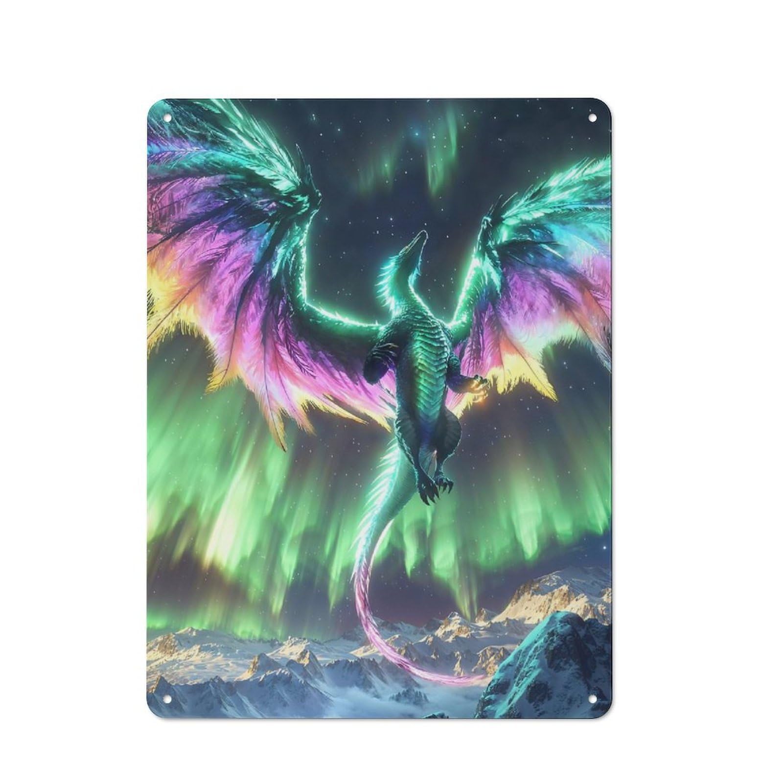 Junmoney Aurora Genesis Dragon Retro Tin Sign 40X30cm For Bar Or Restaurant, For Collectors Of Retro Metal Wall Decor