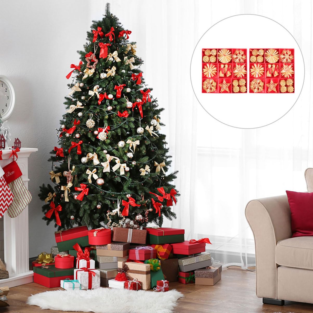 PRETYZOOM 2 Sätze -anhänger Weihnachtsdekorationen Weihnachtskugeln Als Ornamente Handgefertigte Weihnachtsdekoration Weihnachtsanhänger Aus Partyzubehör 2 Boxen * 2