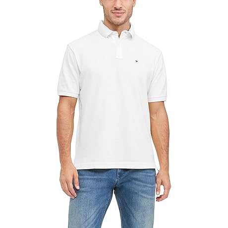 Tommy Hilfiger Men's Tailored Fit Short Sleeve Cotton Pique Polo