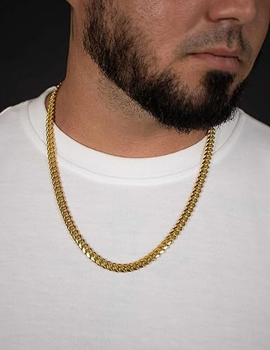 Miniatura 6 de 925 Sterling Silver Cuban Chain Lobster Clasp 7810mm SilverGold Over Cuban Link Curb Chain Necklace for Men Women Diamond Cut 16-30 Inches