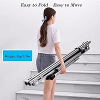 Vista 6 de Estante de secado retráctil de ropa para lavandería, con estantes, estante de secado de ropa plegable con ruedas, estante de secado de acero