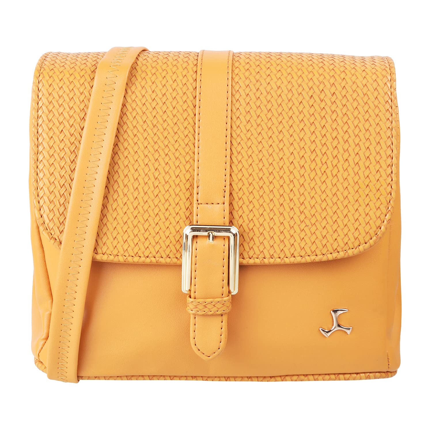 Mochi Women Yellow Flap Over Sling (66-7153) (B09W19WSF3) Amazon Price History, Amazon Price Tracker