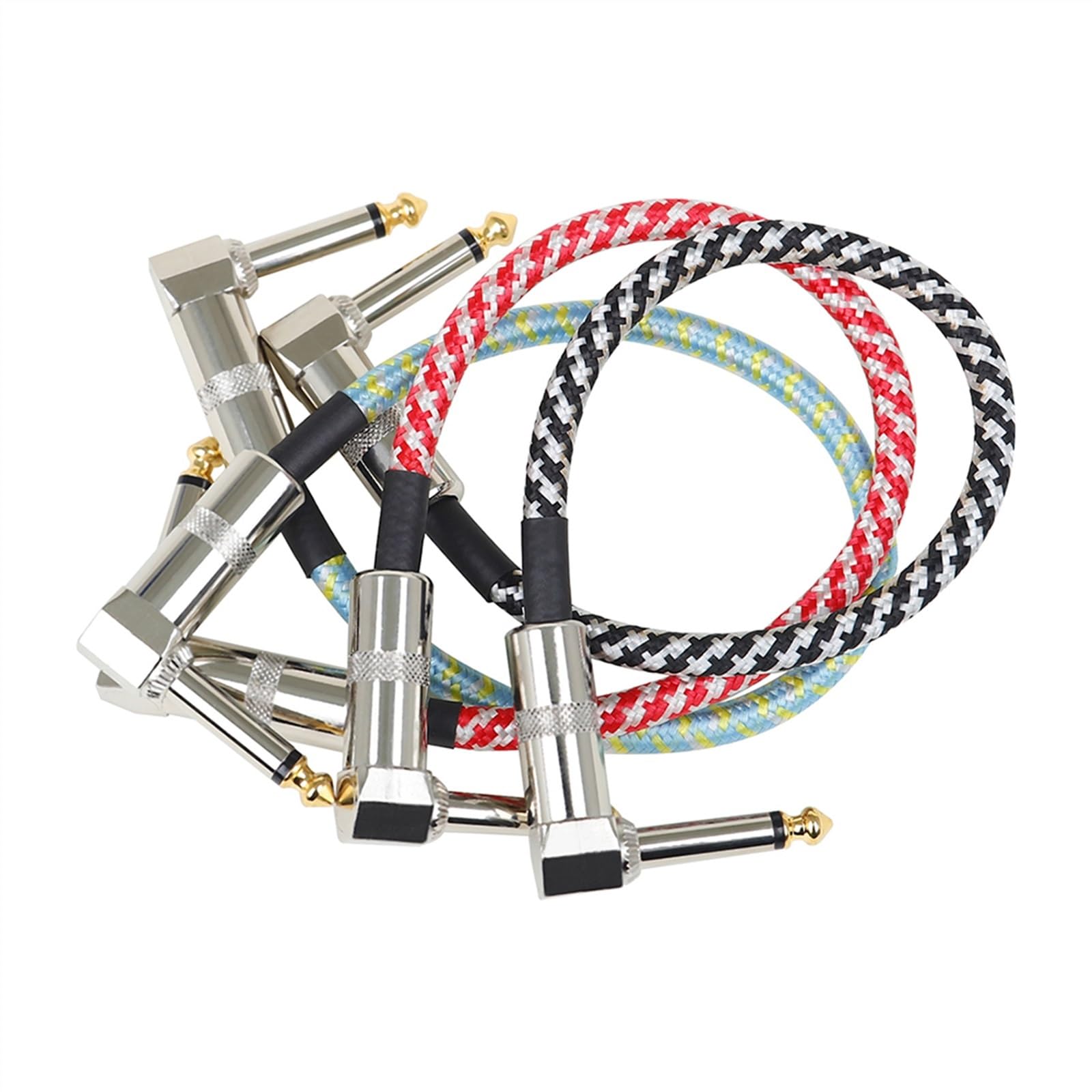 kabel audio do gitary 3 Szt. Kable Pedału Efektów Gitarowych Linia Łącząca 6.5mm Patch Kabel Pedału 33cm Przewód Drut Miedziany