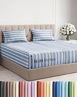 Vista 53 de Juego de sábanas Queen de bolsillo extra profundo, sábanas transpirables y refrescantes de 4 piezas, juego de sábanas de lujo de hotel, ultra suave