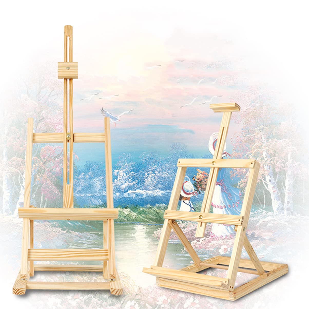 Ciieeo Caballete De Madera Para Artistas Caballete De Pino Marco Para Mesa De Boda Expositor De Pósteres Publicitarios Madera Atril Pintura