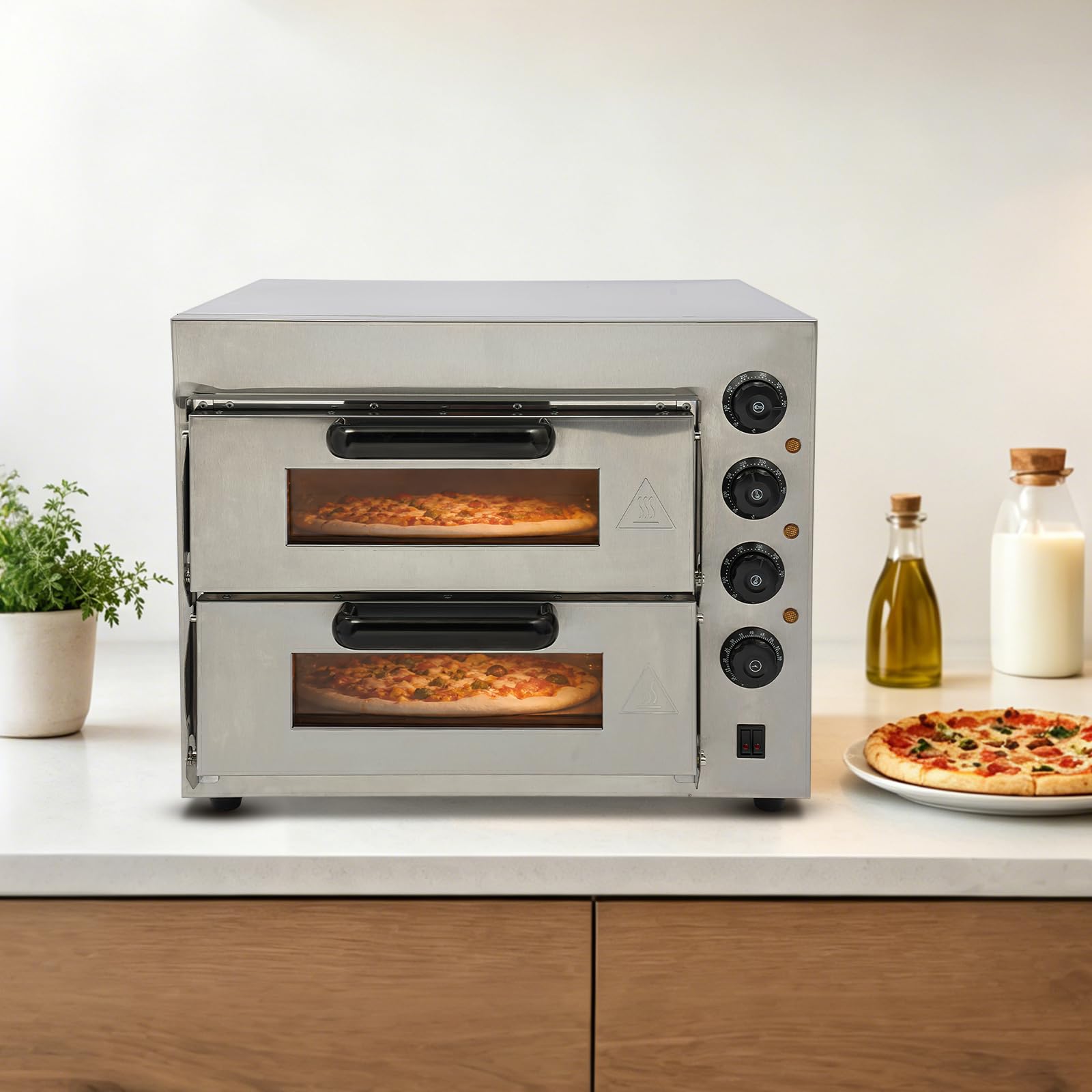 3000 W Gastro piec do pizzy, stal nierdzewna, elektryczny piec do pizzy