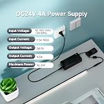 BTF-LIGHTING 24V4A Power Adapter ETL Certified 100-240V AC to 24V DC 4A Transformer Power Supply Converter Input with 5.5x2.1mm DC Output Jack for RGBW RGBCCT WS2805 5050 3528 FCOB COB LED Strips