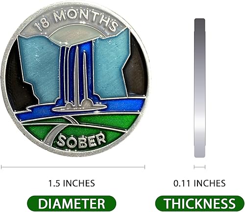 Miniatura 186 de The Achieve Mint Ficha sobria de 13 meses Chip sobrio de trece meses Regalo no AA, medallones no religiosos para hombres y mujeres que celebran