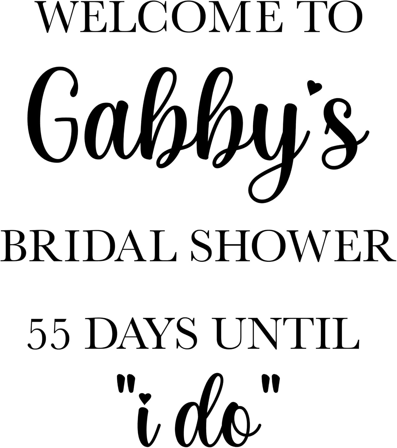 Personalized Welcome to Bridal Shower Decal for Floral Box, Days Until I Do Custom Sticker for Flower Box, Wedding Shower Sign, Several Sizes & Colors, Decal ONLY