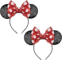 Vista 267 de FANYITY Orejas de ratón, diadema de lentejuelas con orejas de ratón para niños, niñas y mujeres (MN)