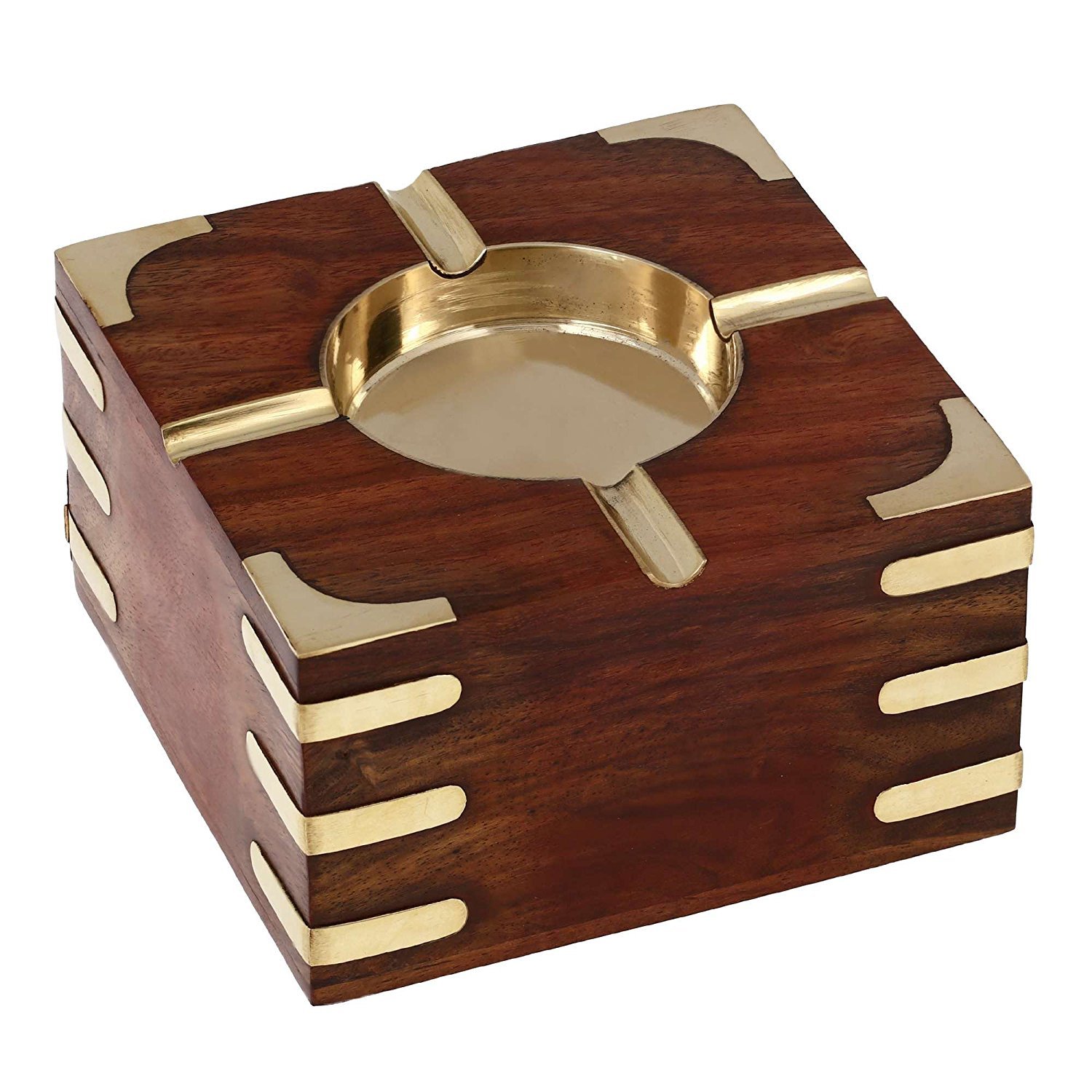 ITOS365 Wooden Decorative Ashtray with Cigarette Storage Case Box Drawer (Large) 2