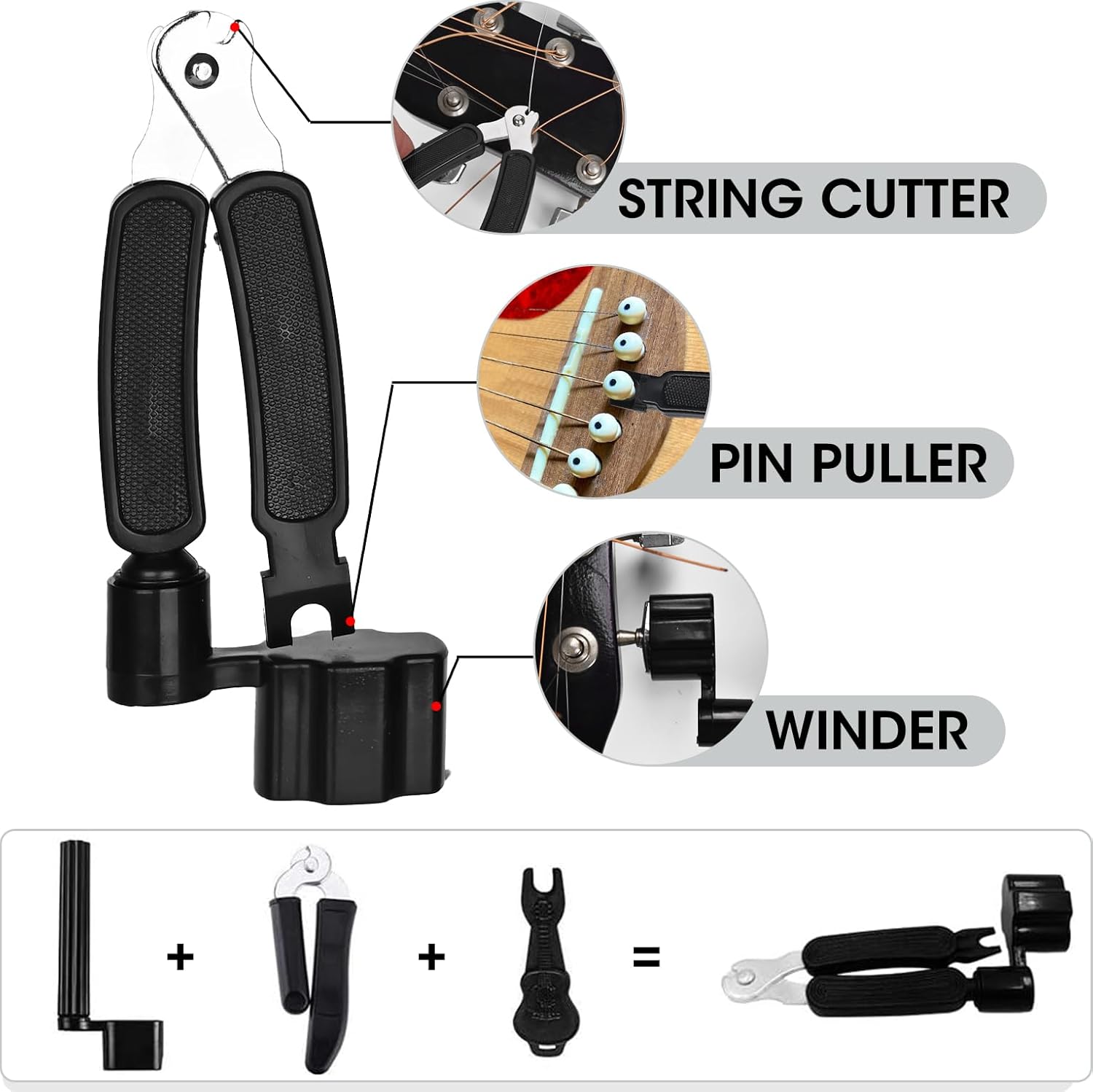 85PCS Guitar Accessories Kit, Include Acoustic Strings,Tuner,Capo,String Winder&Cutter,Picks,Bridge Pins,Nuts & Saddles,Finger Protector,Finger Picks,Fretboard Stickers for Guitar Players