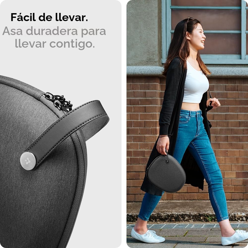 Spigen Funda Estuche Bolsa Klasden Pouch para AirPods MAX 2/1 | Funda de tela con organizador de cables y asa, compatible con Smart Case para modelos 2026/2020 - Gris Carbón