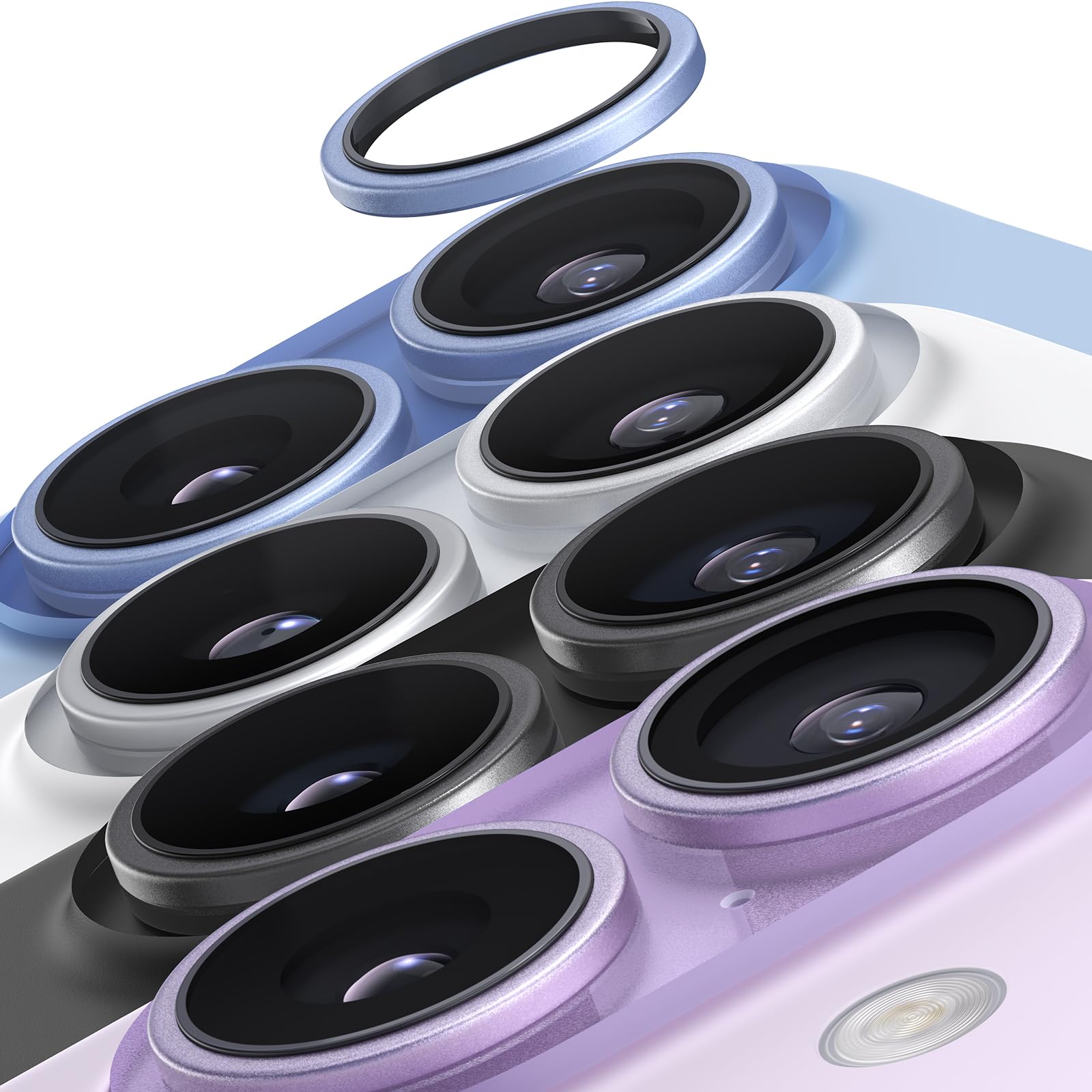 TORRAS For iPhone 17 カメラ保護カバー【48MPをそのまま守る】 米軍MIL規格 宇宙航空材料 カメラフィルム アンチグレア 曇り防止 黒縁取り 1セット iPhone17 カメラ保護 いPhone 17 レンズカバー ミストブルー LensGuard