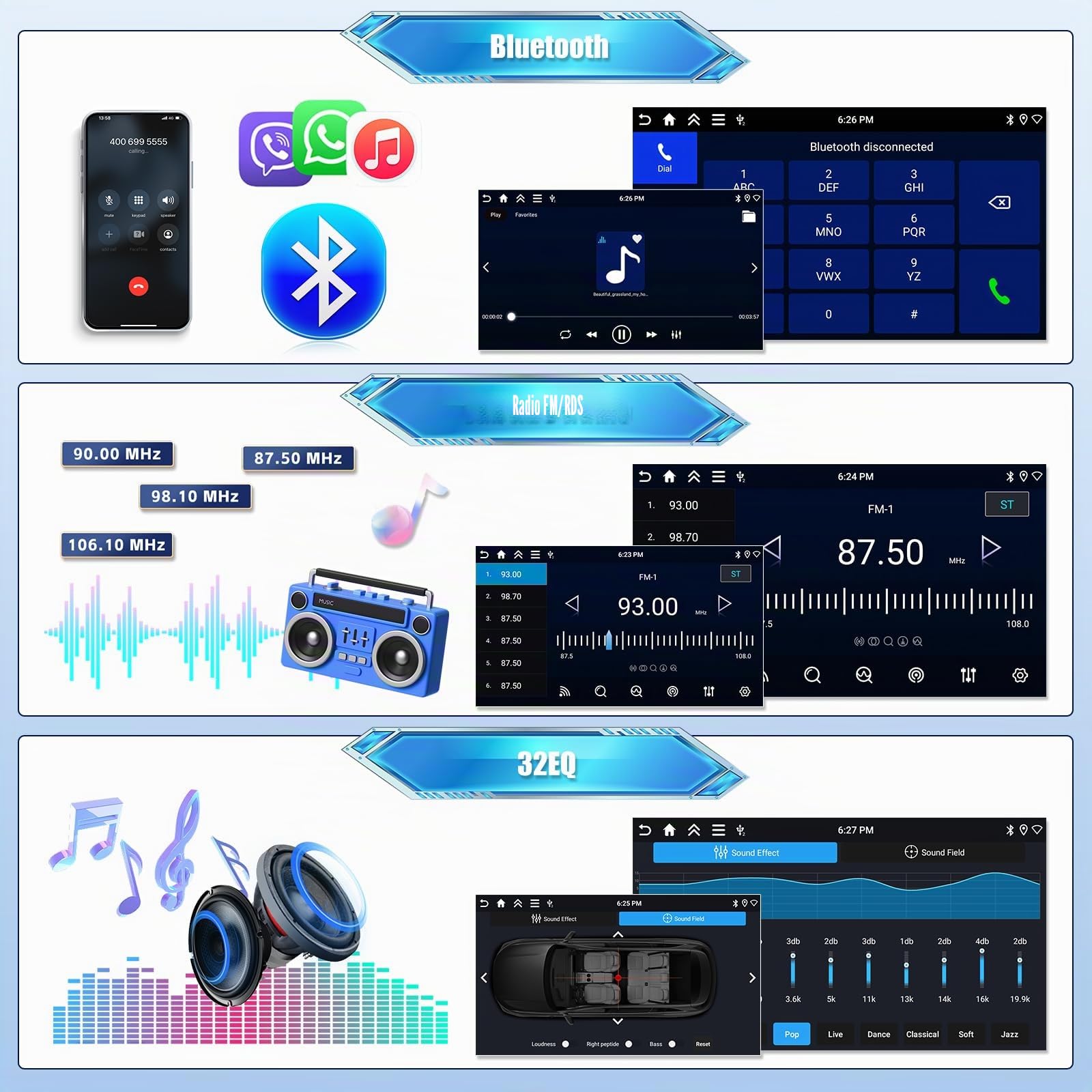 pour Citroen C4/DS4 2013-2016, Android 15, 4G+64G GOHHDL Autoradio pour Citroen C4/DS4 avec Carplay Android Auto, 10 Pouces Poste Radio Voiture 2Din avec GPS WiFi Bluetooth FM/RDS EQ SWC Caméra&MIC