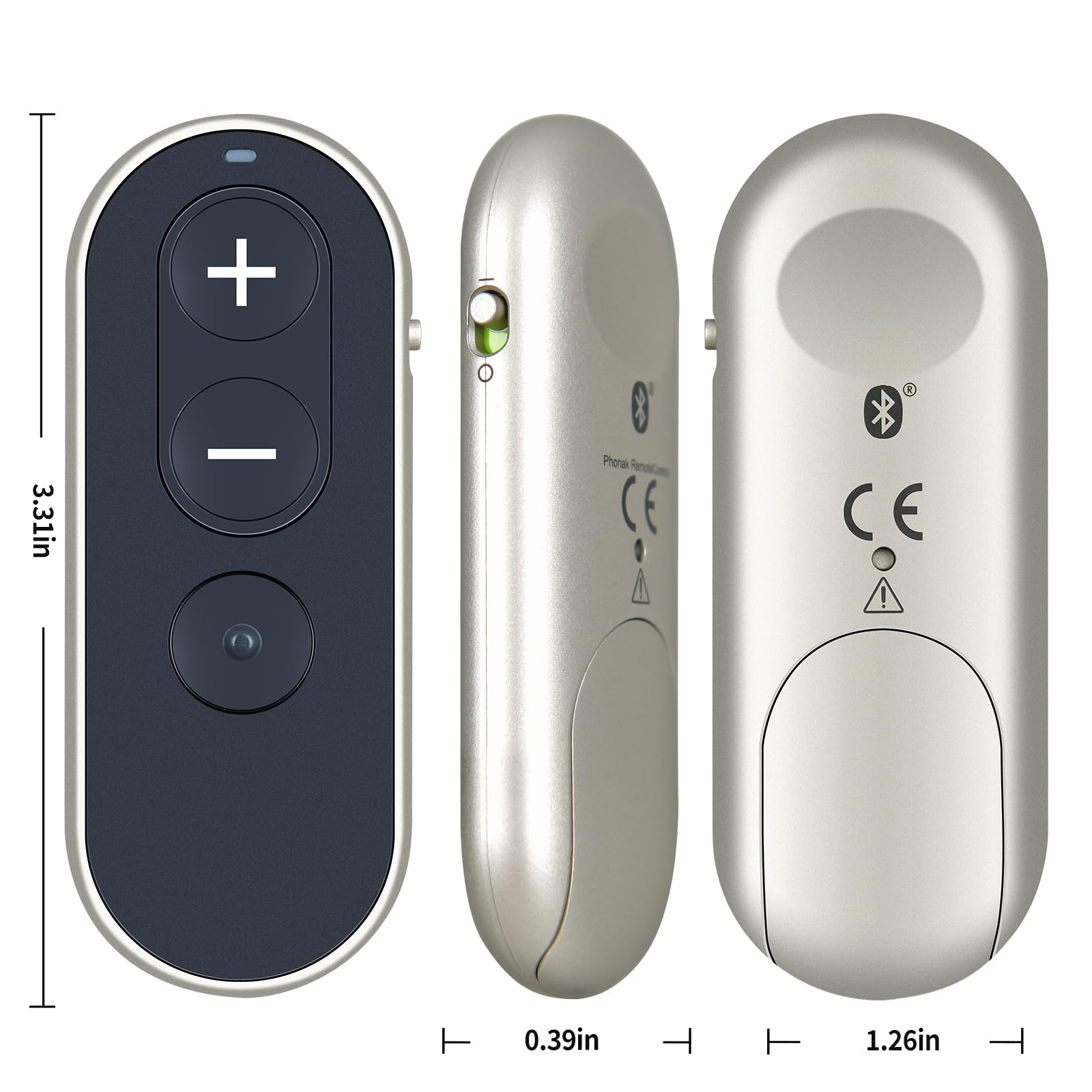 Nue Bluetooth Fernbedienung kompatibel mit Phonak Marvel & Paradise Hörgeräten (Schwarz)