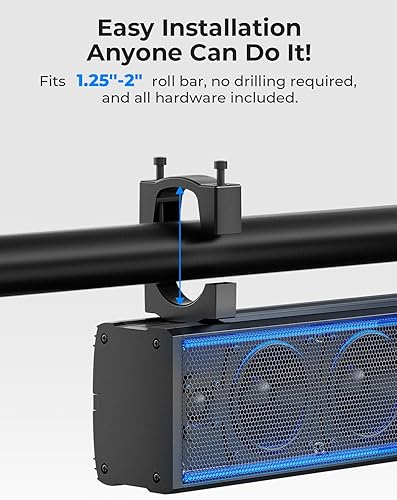 Miniatura 5 de KEMIMOTO Barra de sonido UTV de 6 altavoces, impermeable, sincronización de música, luces multicolor, altavoces SxS de 26 pulgadas, barra de sonido