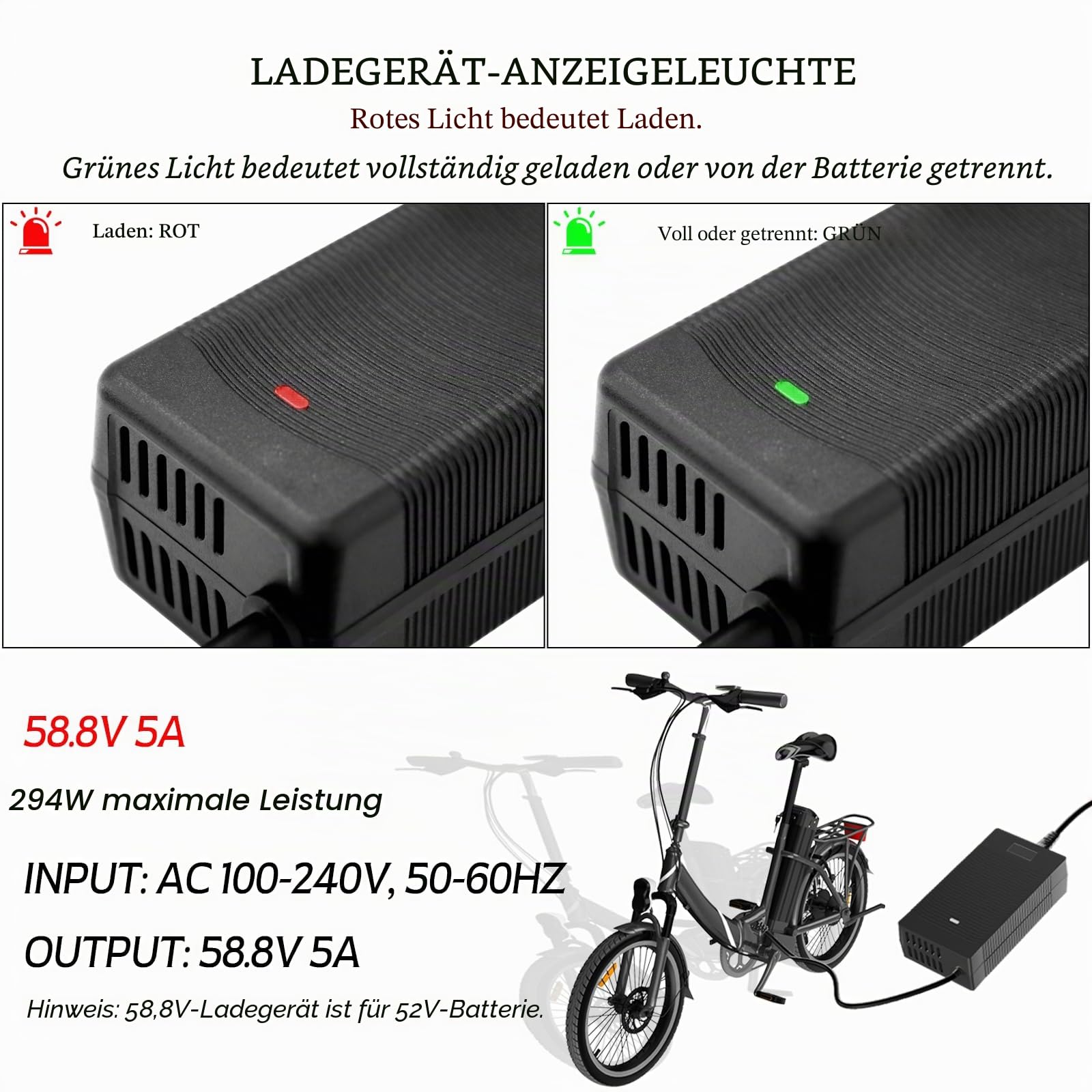 Yasco Li-ion akku Ladegerät Mehrere Stecker Für Elektrofahrrad Roller E-Bike Boot Motorrad Xiaomi Akku Ladegerät (58.8V 5A)