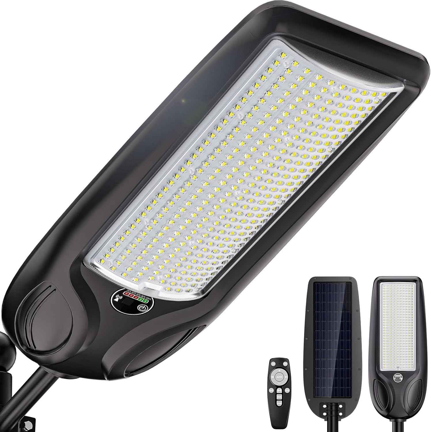 10000W Solar Street Lights Outdoor, Heavy Duty Solar Powered LED Flood Light Outside, Commercial Parking Lot Lighting Dusk to Dawn, Motion Sensor with Remote Waterproof for Garage, Pathway