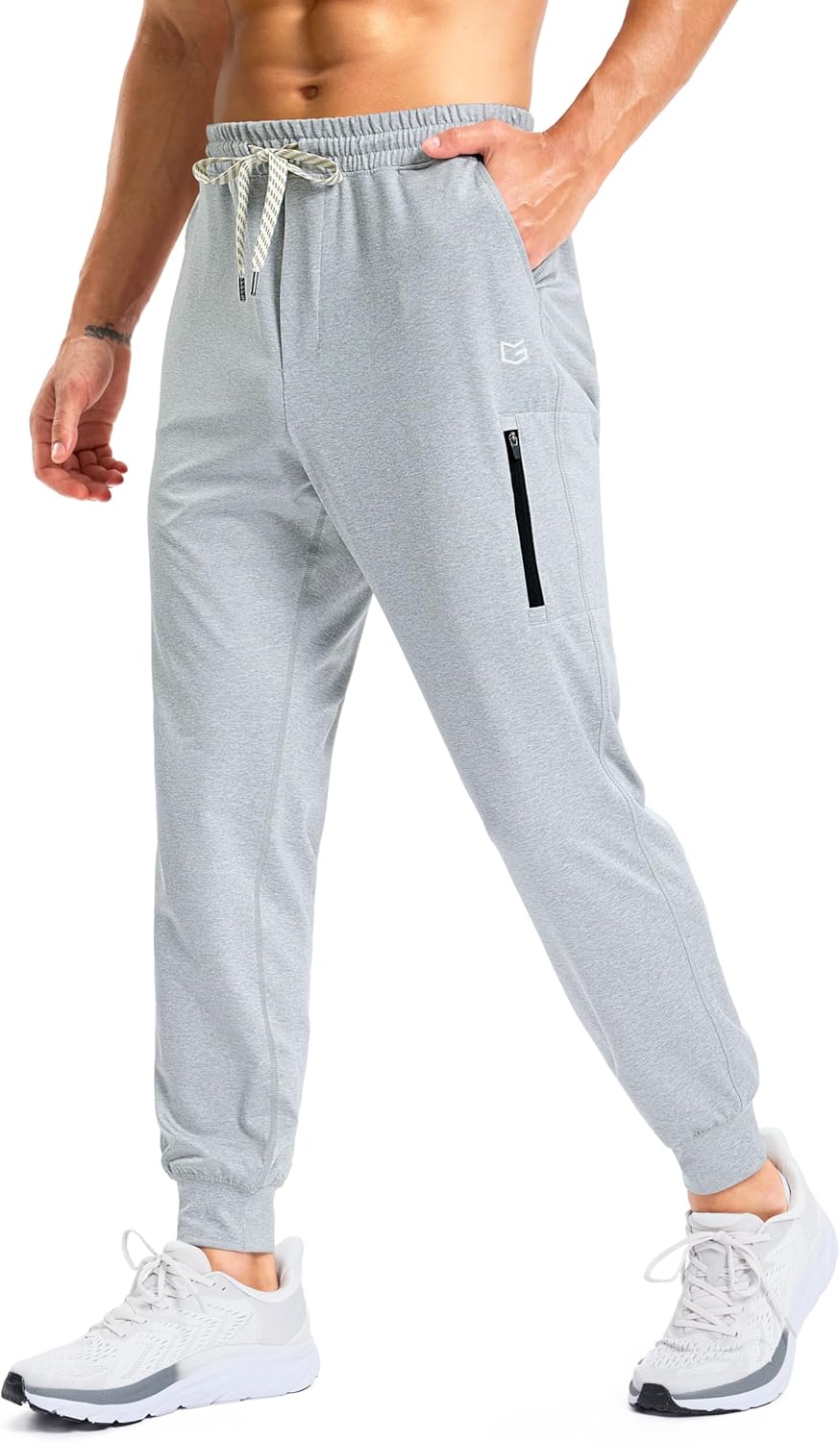 G Gradual Men's Joggers with Zipper Pockets Athletic Workout Running Track Pants Stretch Gym Sweatpants for Men