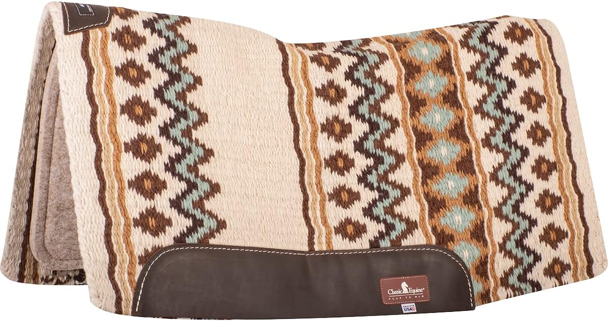 Classic Equine 32x34 ESP Blanket Top Contoured 3/4in Saddle Pad Cream/Coffee Cream/Coffee 32X34