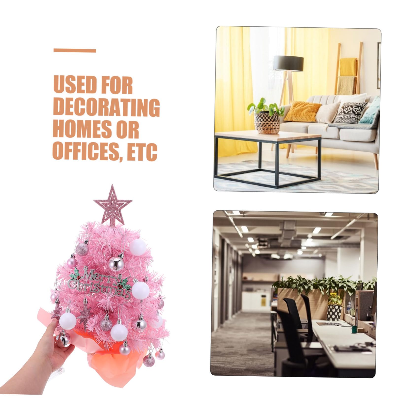 Ciieeo Mini Árbol de Navidad Artificial de Pies Árbol de Mesa con Luces Preiluminadas Decoración de Centro de Mesa para Navidad Casa Pequeño de Escritorio