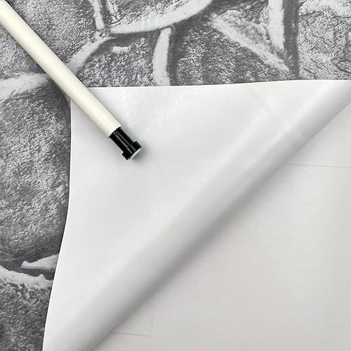 Miniatura 3 de SimpleLife4U, papel decorativo, papel de contacto, de vinilo, revestimiento para paredes de living, estantes, adhesivo, color gris roca, 17.7