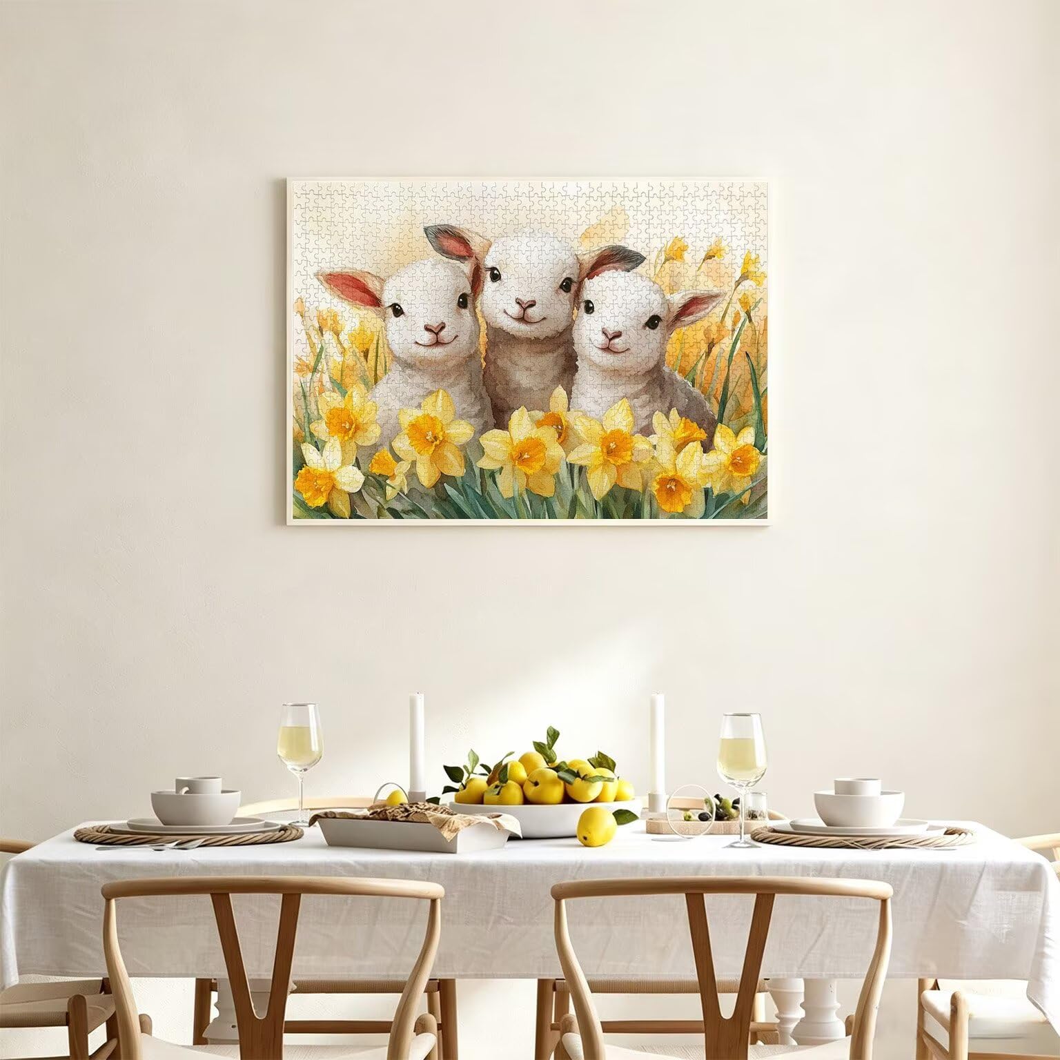 Puzzle 4000 sztuk 141 x 87 cm, puzzle dla dorosłych owiec kwiat, n-819