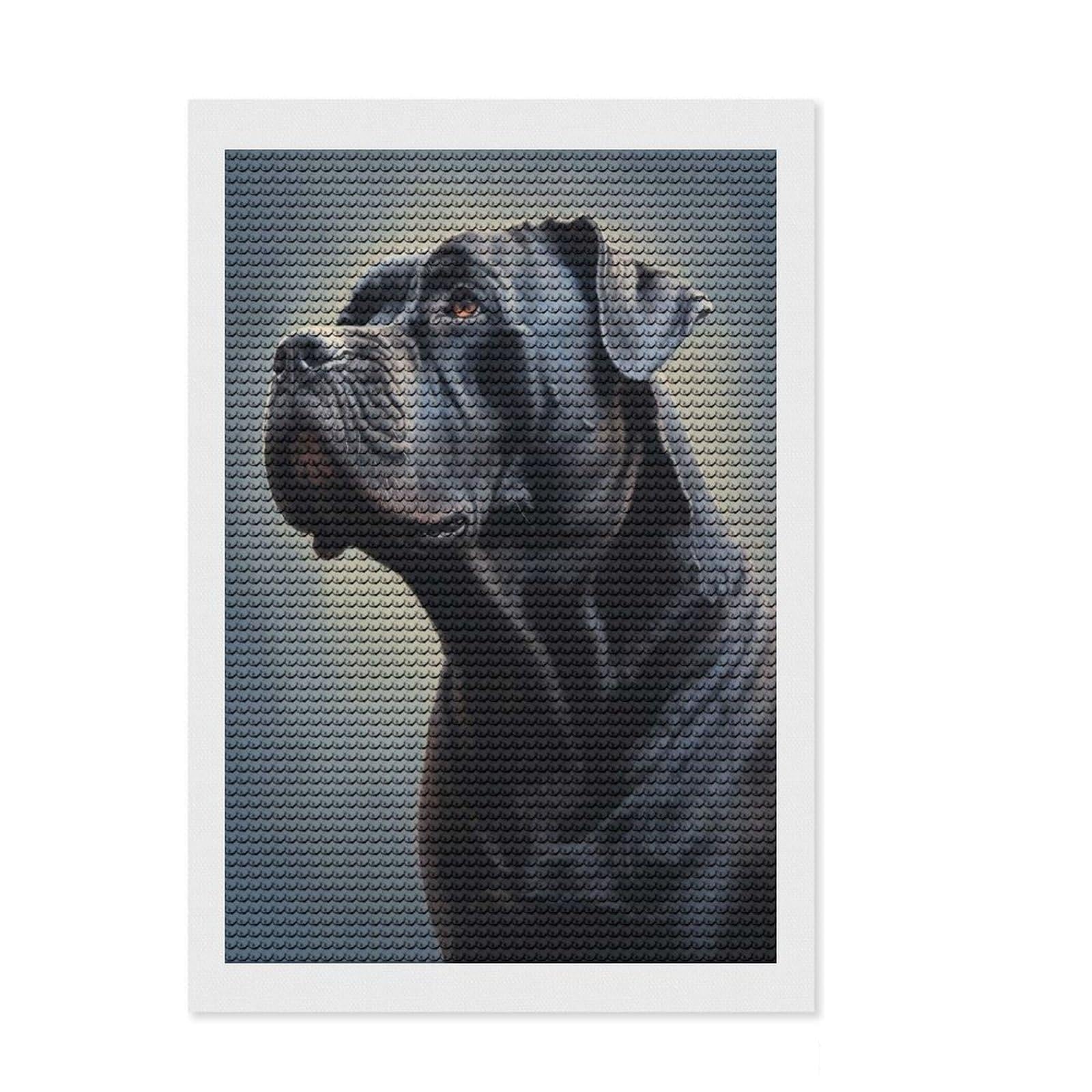 Junmoney Cane Corso Animal Diamond Art Kit 8"x12", for Women, Nice Detail and Sparkle, Living Room Decor, Birthday Gift, Easy to Enjoy