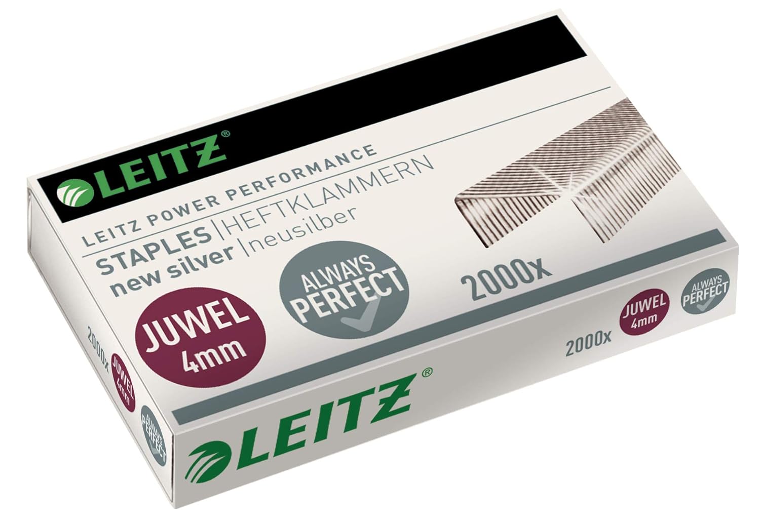 Leitz 56410000 Staples Jewel Staples Nickel Silver 4 mm Set of 2000