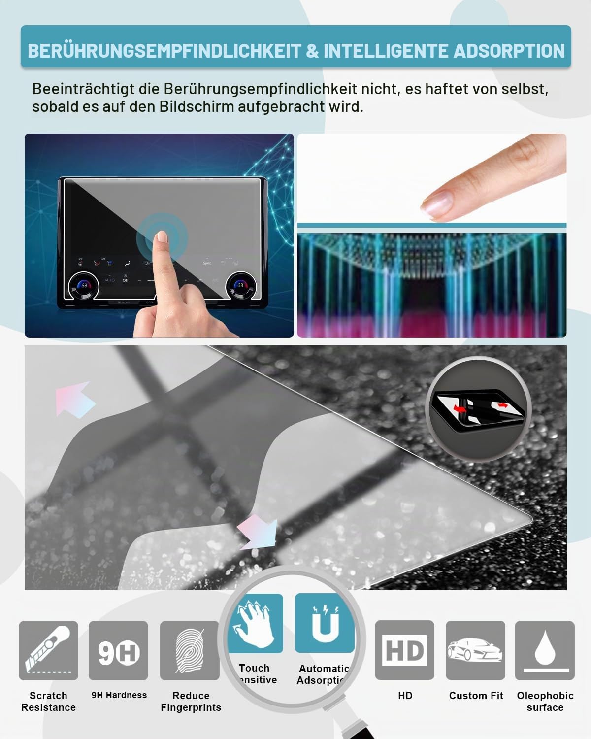 CDEFG Kompatibel mit Toyota bZ4X/bZ 2026 Facelift Navigation Schutzfolie Tempered Glas 14 Zoll Kratzfest GPS 9H Displayschutzfolie Auto Navi Folie Zubehör