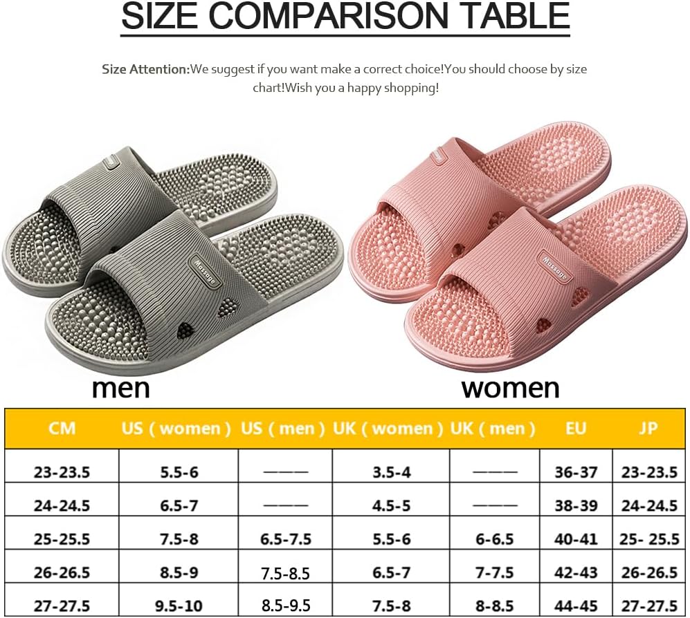 Acupressure Massage Slippers for Plantar Fasciitis for Women Acupuncture Slippers Arthritis Neuropathy Pain Relief Non-Slip Massage Sandals Womens Stress Relief Gifts for Bath (US Women 5.5-6, Pink) - Image 6