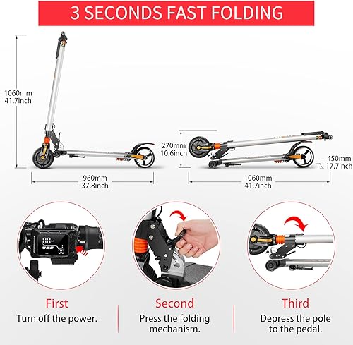 Miniatura 7 de Electric Scooter for Adults Commuting250W350W MotorUp to 1720 Miles Range  1216 MPH SpeedSolid Tire E-Scooters Foldable Portable Aluminum Electric