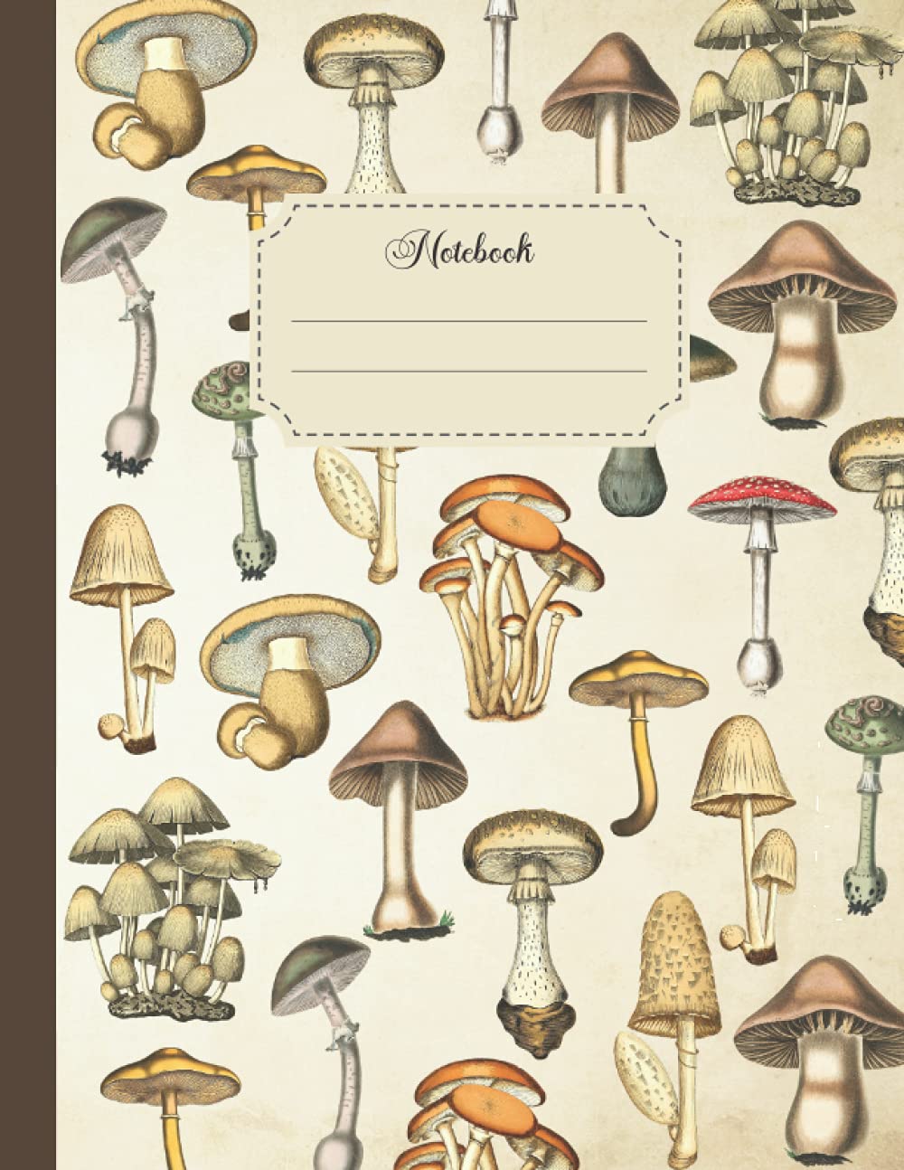 Notebook: Vintage-style Mushroom Composition Notebook, College Ruled, 120 pages