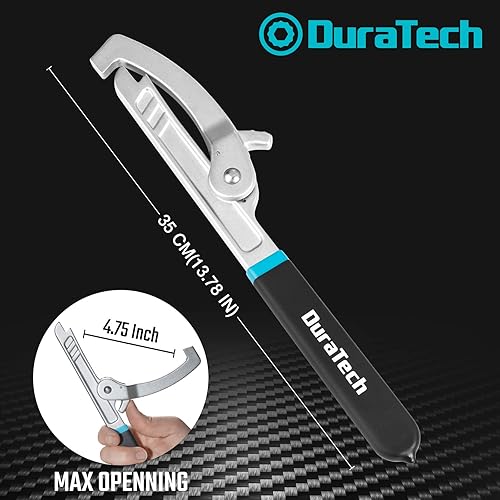 Miniatura 3 de DURATECH Llave de tuerca de bloqueo para colador de fregadero, ajustable hasta 4-34 pulgadas de capacidad de mordaza, para instalar o quitar tuercas