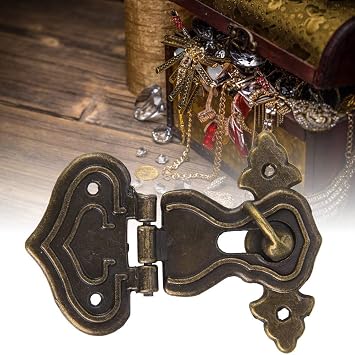 Bronze Hasp Latch for Jewelry Box Cabinet Case, 10 Pack Zinc Alloy Lock with Screws, Small Clasp Closure for Furniture Wooden Door