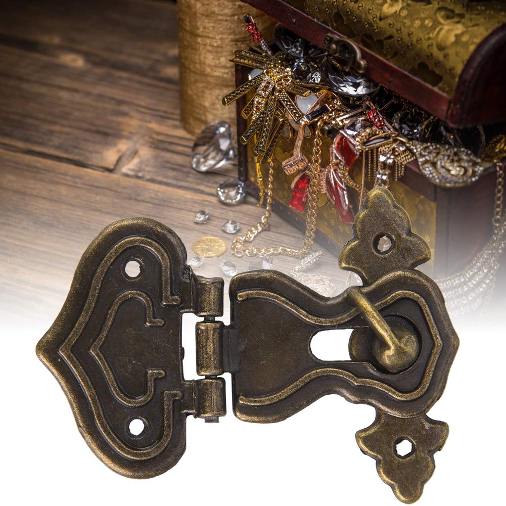 Bronze Hasp Latch for Jewelry Box Cabinet Case, 10 Pack Zinc Alloy Lock with Screws, Small Clasp Closure for Furniture Wooden Door 1